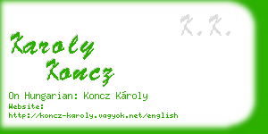 karoly koncz business card